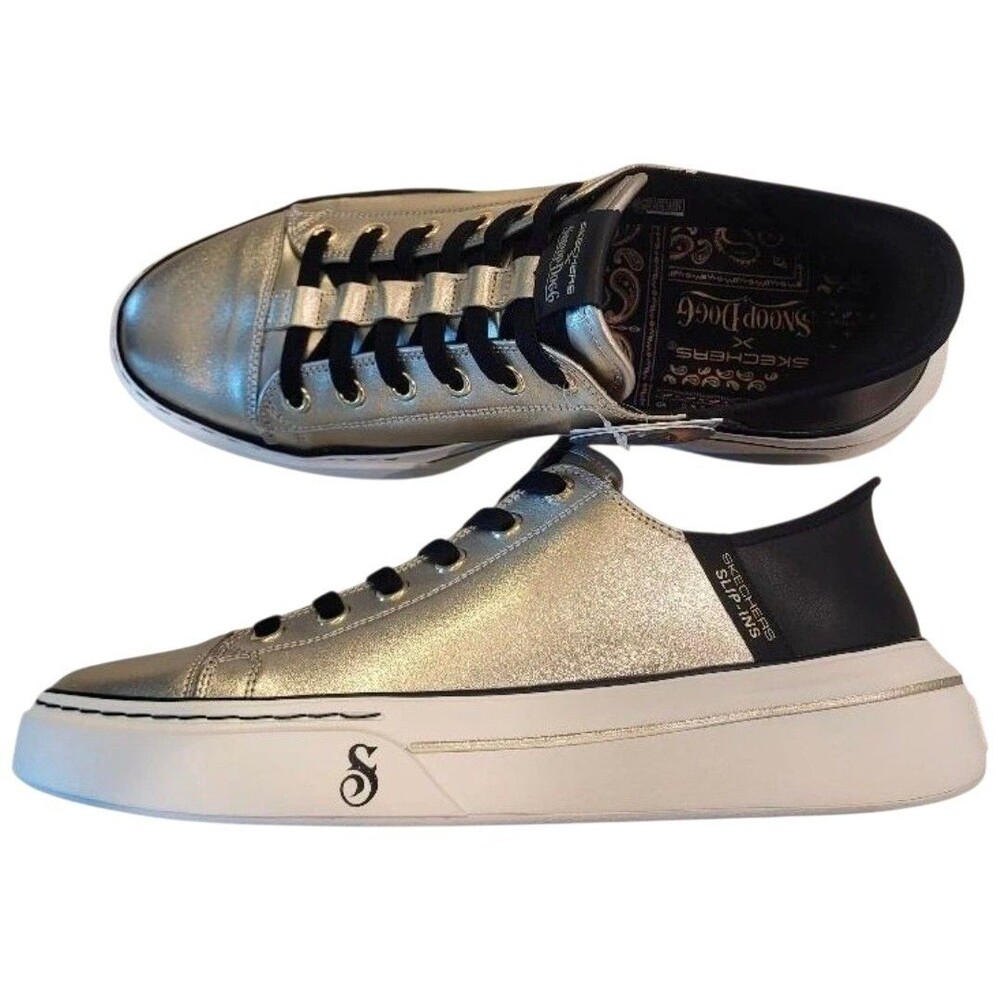 Skechers X Snoop One Low Dogg Slip-in Metallic Champagne Men's Sz  9 NWT